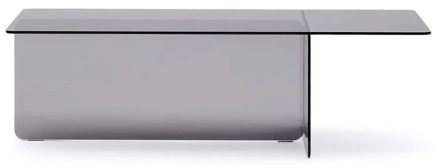 Sivý sklenený konferenčný stolík 60x120 cm Zaren – Kave Home