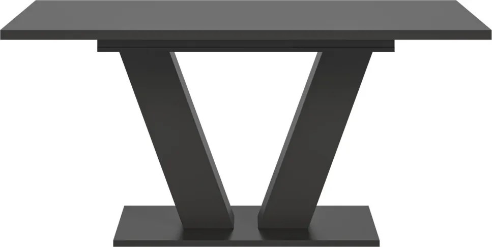 Rozkladací jedálenský stôl Moteon 150x90 cm, sivý/sivý, podnož V