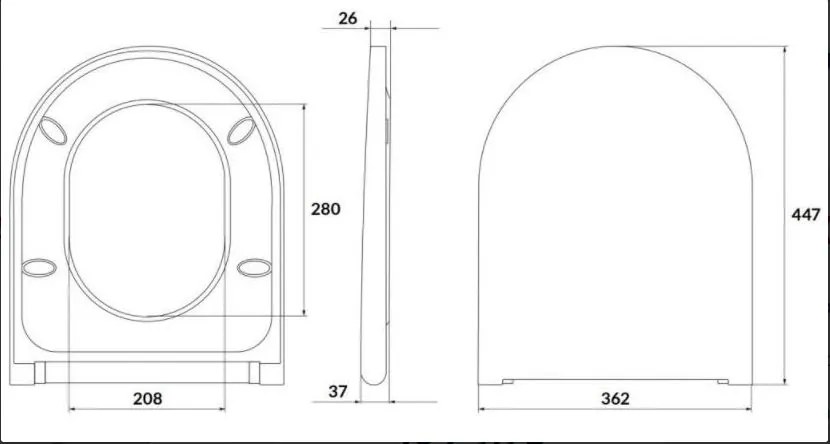 Cersanit Larga Oval CleanOn - závesná wc misa so SLIM sedátkom z duroplastu, biela, S701-472