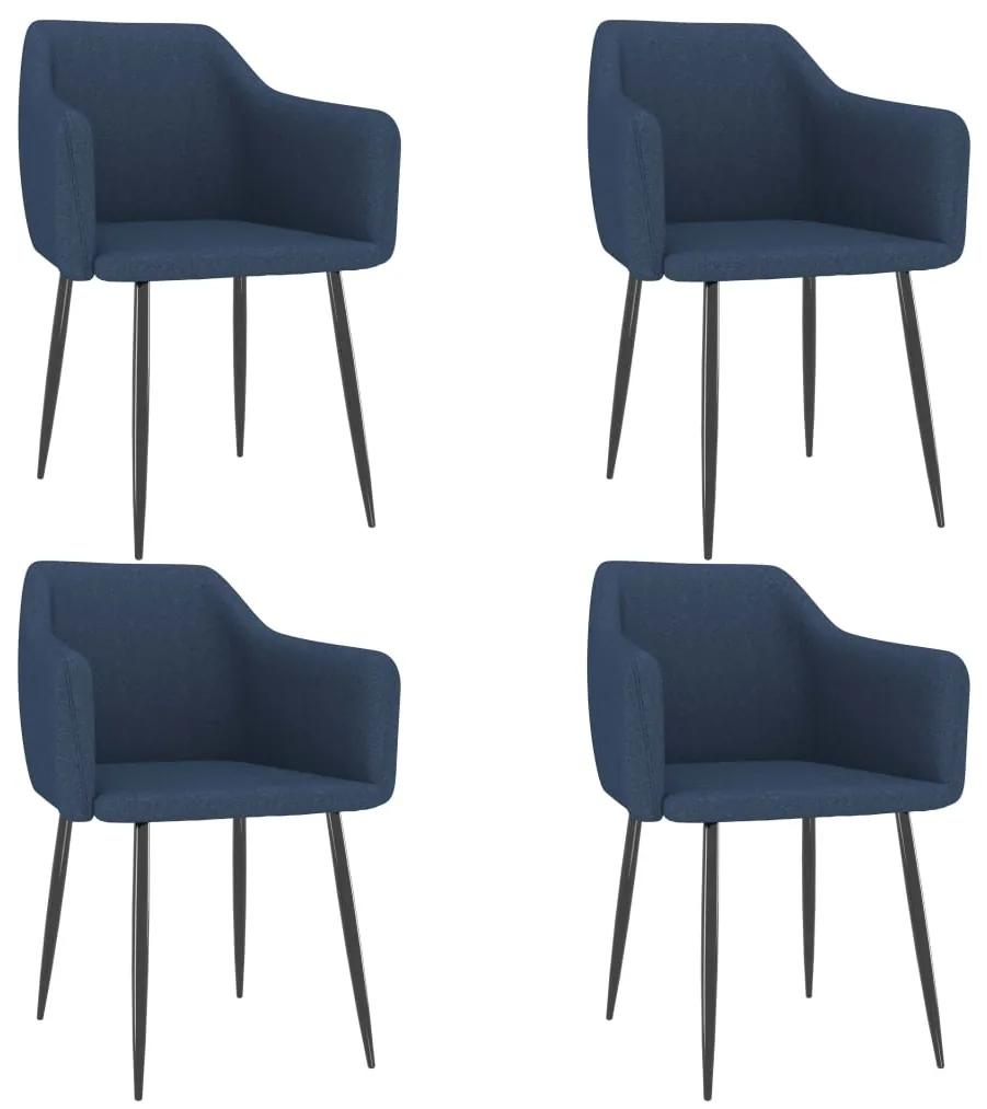 Jedálenské stoličky 4 ks modré látka