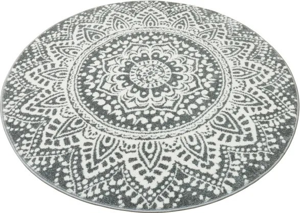 Koberec Lima G757A mandala, krémový / sivý kruh