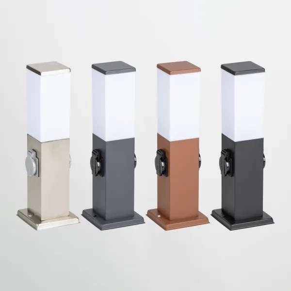 Brilagi - Vonkajšie svietidlo s 2 zásuvkami SCHUKO NOVA 1xE27/15W/230V 40 cm IP44 hnedé