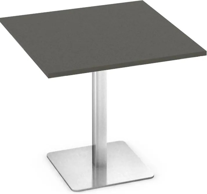 DREVONA Stôl 80x80 antracit nerez podnož FLAT 1