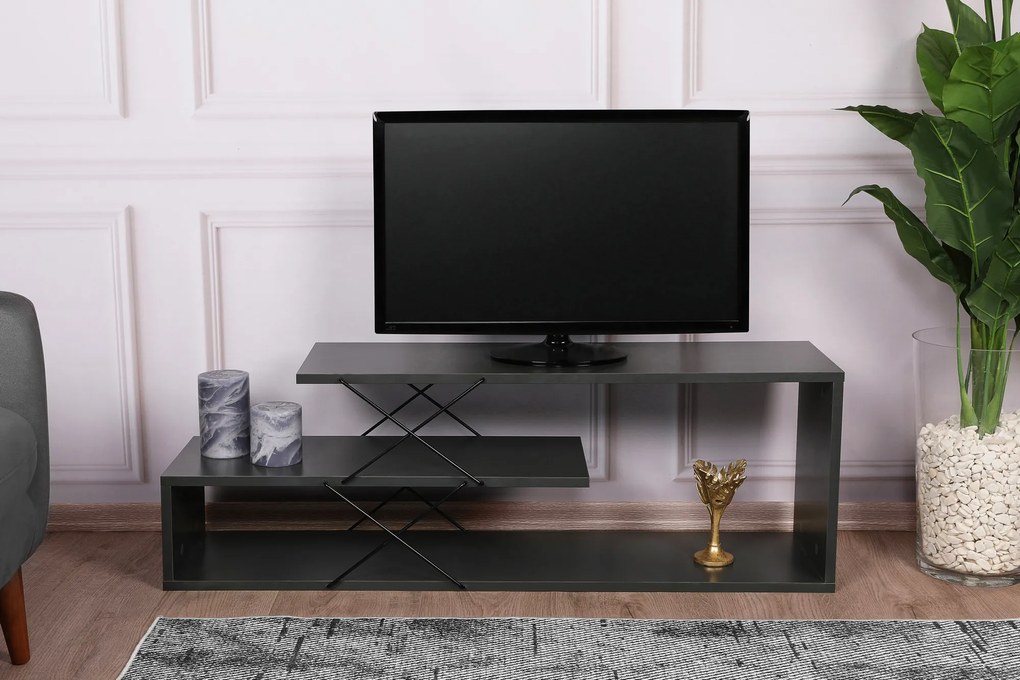 TV stolík/skrinka Ziky (antracit). Akcia -15%. Vlastná spoľahlivá doprava až k Vám domov. 1067108