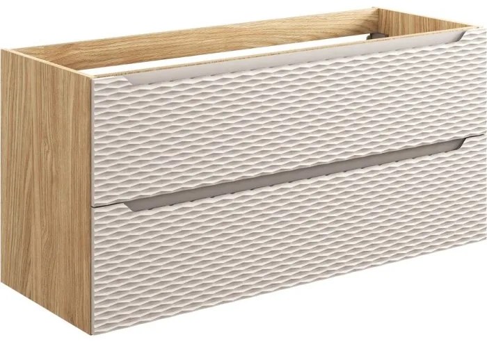 Závěsná skříňka Ocean Sky se zápustným umyvadlem 120 cm dub olejovaný/béžová
