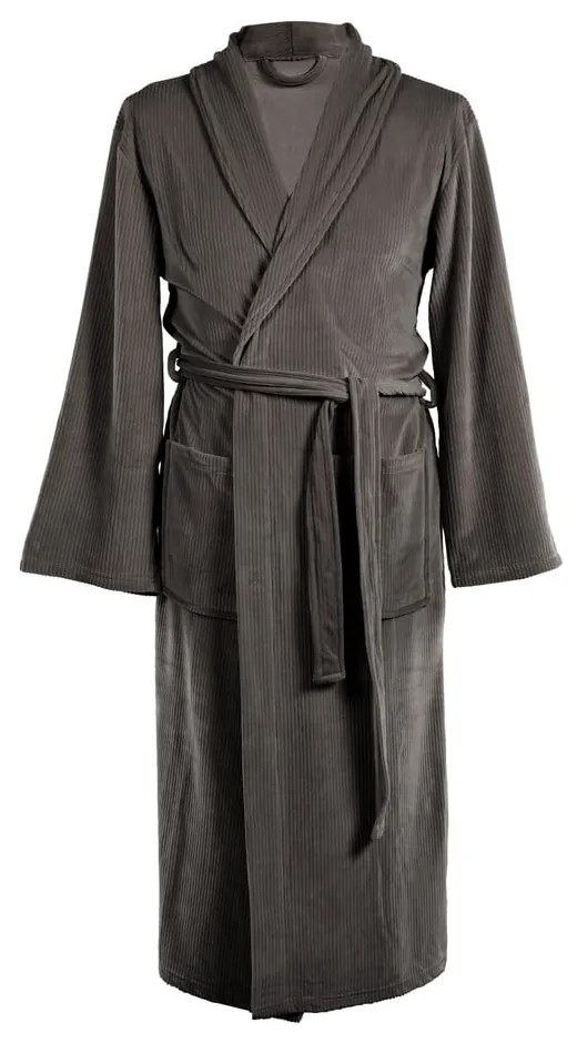 Sivý župan z mikroplyšu veľkosť S/M Elena – Tiseco Home Studio