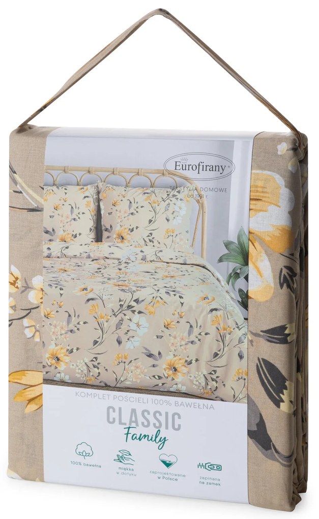 RENFORCÉ OBLIEČKY EMY 200X220 CM, 2 KS 70X80 CM KVETY