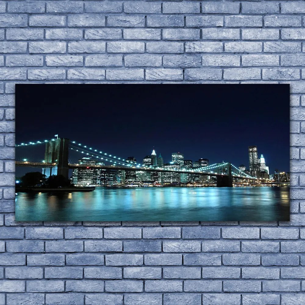 Obraz plexi Most mesto architektúra noc 120x60 cm