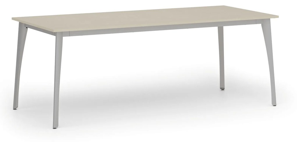 Rokovací stôl PRIMO OMEGA, 2000 x 900 mm, sivá podnož, breza