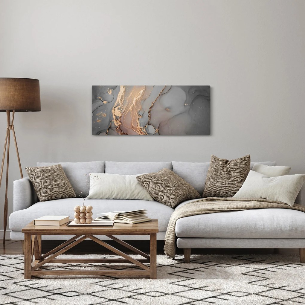 Obrázok - Šedo-zlatý mramor (120x50 cm)