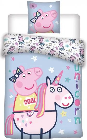 Javoli Detské bavlnené obliečky Peppa Pig 140 × 200cm, 70 × 80 cm II