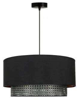 Duolla - Luster na lanku BOHO RATTAN 1xE27/15W/230V pr. 45 cm čierna