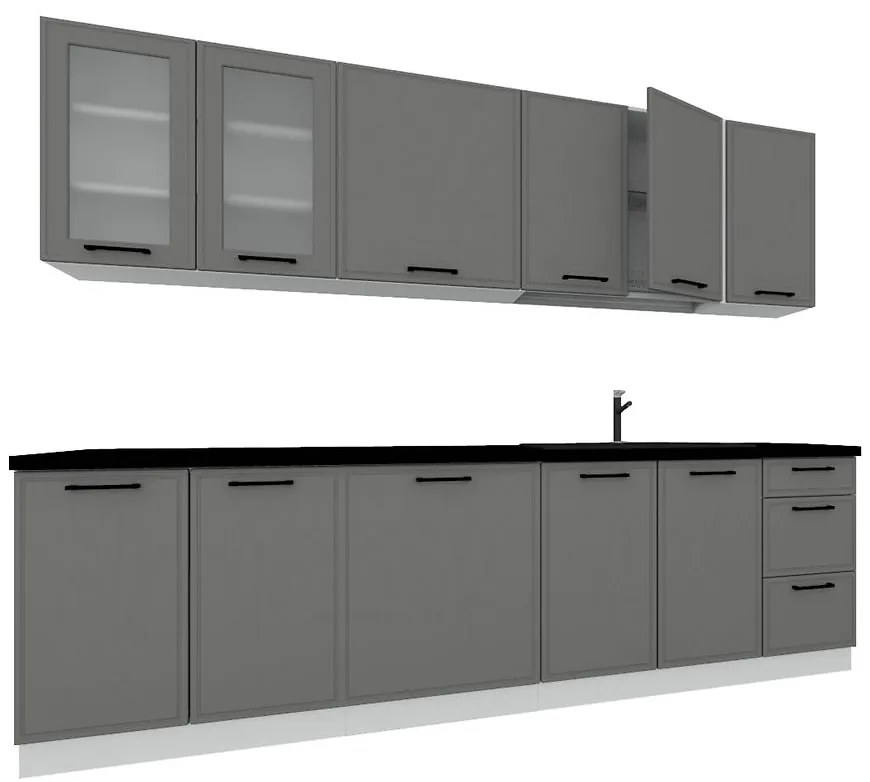 Kuchynská linka 260 dast grey bez dosky