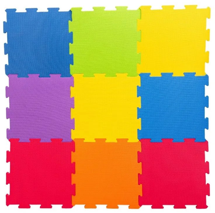 Penové puzzle 9 ks jednofarebné štvorce