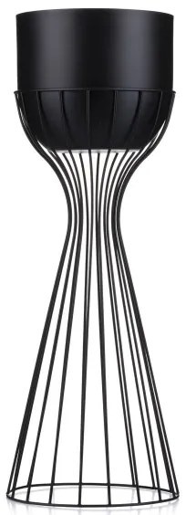 Kovový kvetináč LOFT 56x20 cm čierna