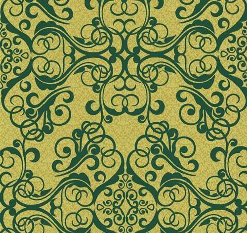 Vliesové tapety, ornament zelený, Caprice 1351150, P+S International, rozmer 10,05 m x 0,53 m