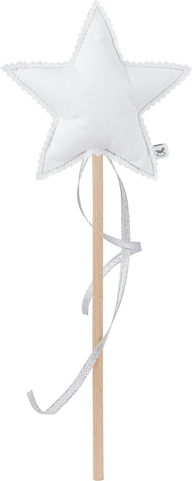 Ľanová kúzelná palička biela so striebrom