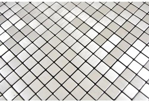 Hliníková mozaika štvorcová hliník silver silk brushed