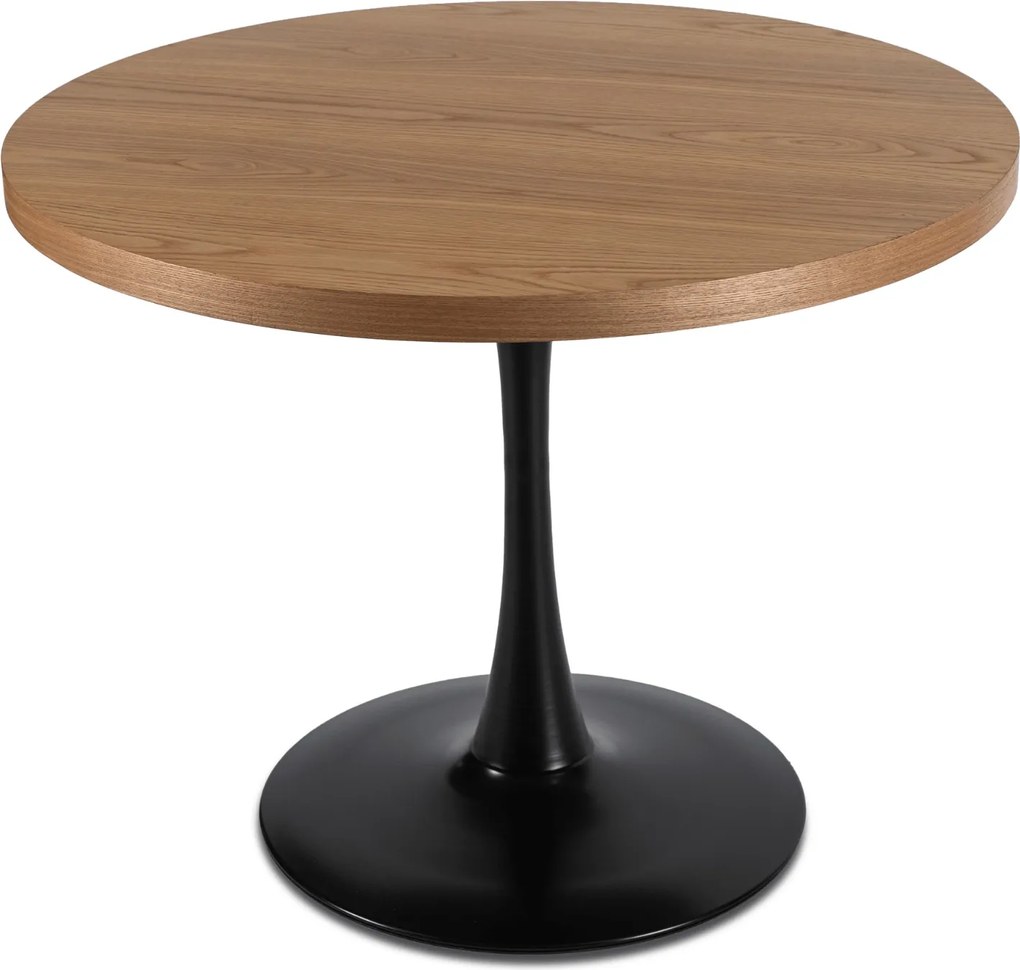 Okrúhly jedálenský stôl LINO 100 cm, dub zlatý / čierna