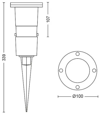 Philips 1748130P0 - LED Vonkajšia lampa PULED 1xGU10/5W/230V IP44
