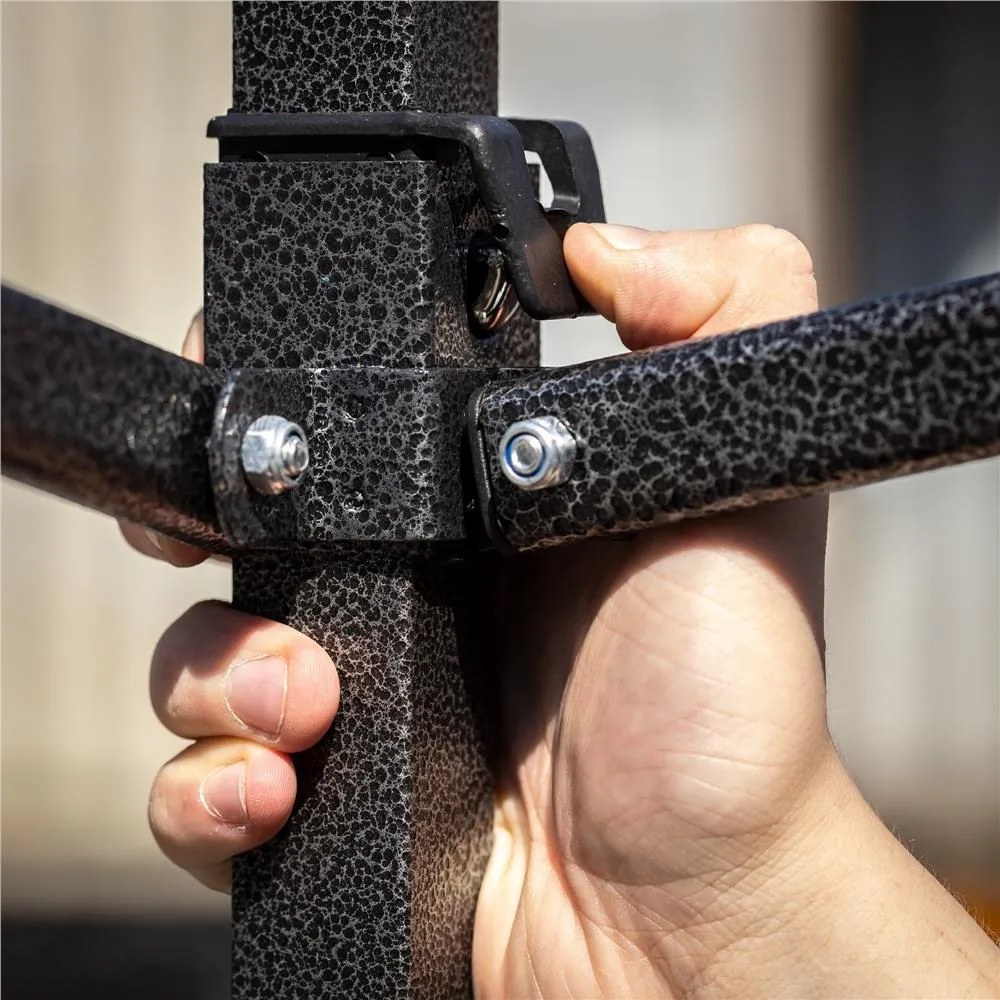 Nožnicový stan 3×3 m – záhradný pavilón pre veľtrhy, expresné akcie a catering, sivý Springos GP0003