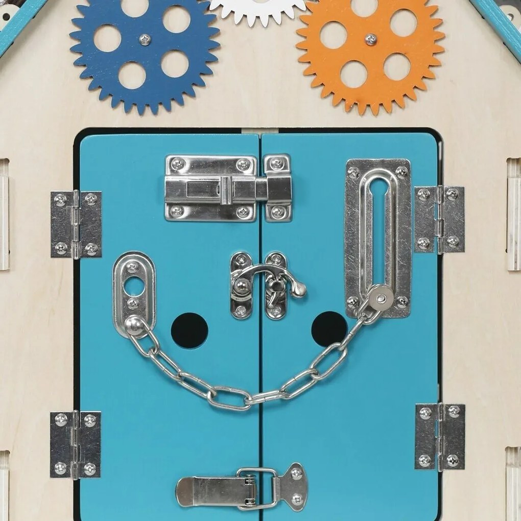 2Kids Toys Activity board Domček, tyrkysová