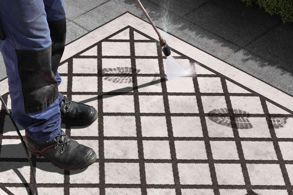 Hanse Home, Kusový koberec Twin Supreme 103425 Sydney black creme – na von aj na doma, 160x230, čierna, chodba / predsieň