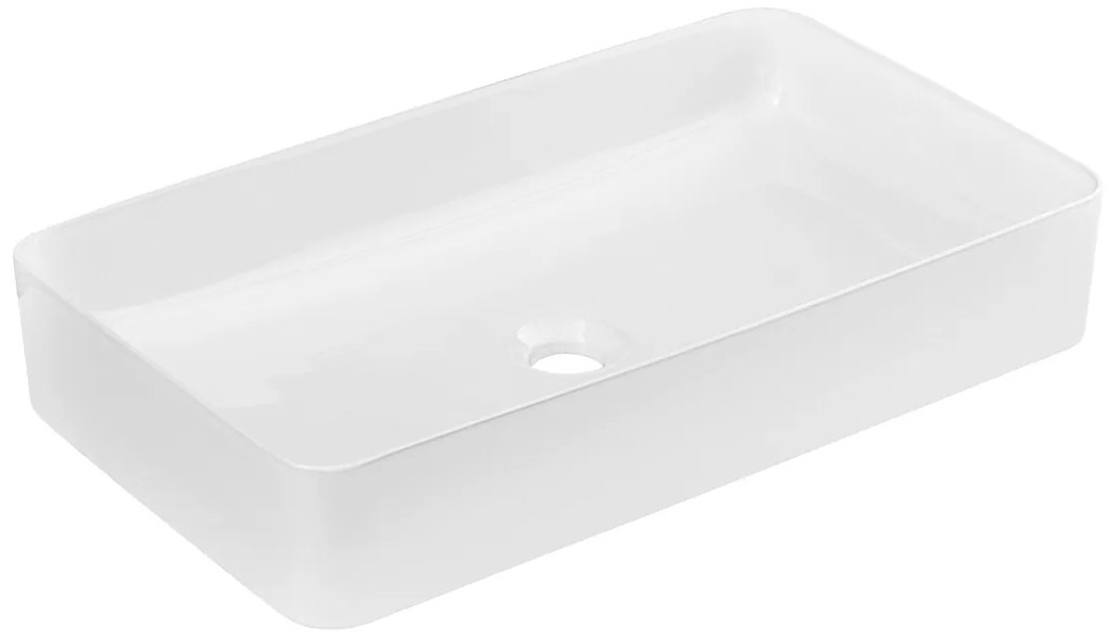 Sada keramického umyvadla na desku a výpusti Slim 60 cm bílá