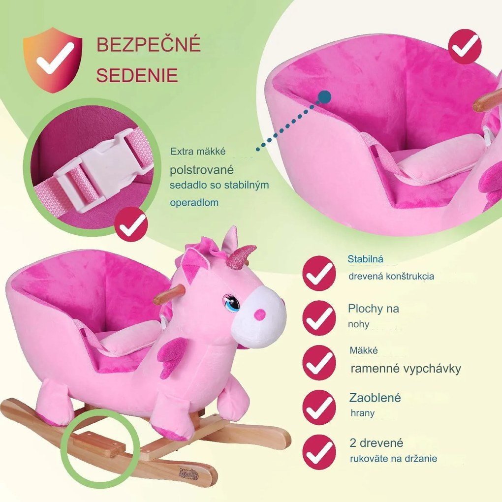 InternetovaZahrada Detský hojdací jednorožec - ružový