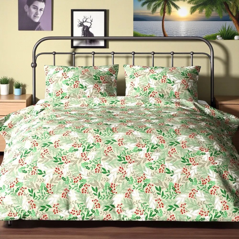 Flanelové obliečky Homa BRES GREEN 140x200 cm