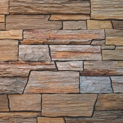 Vaspo Břidlice Hradní obklad hnedá 14,5x37 cm reliéfna V52300