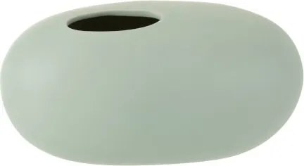 Svetlo zelená keramická oválna váza Pastel Green L - 25,2 * 15 * 13 cm