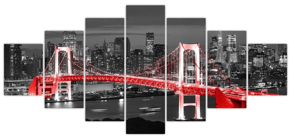 Nočná fotka mosta - obraz