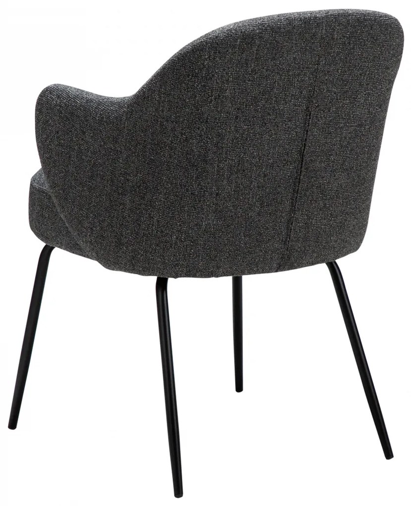 BAE ČALÚNENÁ STOLIČKA S PODRÚČKAMI grey/black