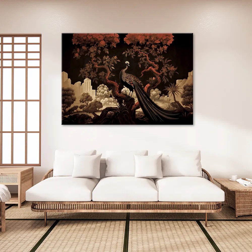 Gario Obraz na plátne Páv na strome Rozmery: 90 x 60 cm