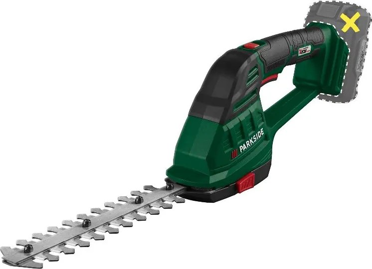 Parkside®  Aku nožnice na trávnik a živý plot 20 V Pags 20-Li A1 + Akumulátor 20 V/4 Ah + Rýchlonabíjačka 20 V/4,5 A  (800012780)