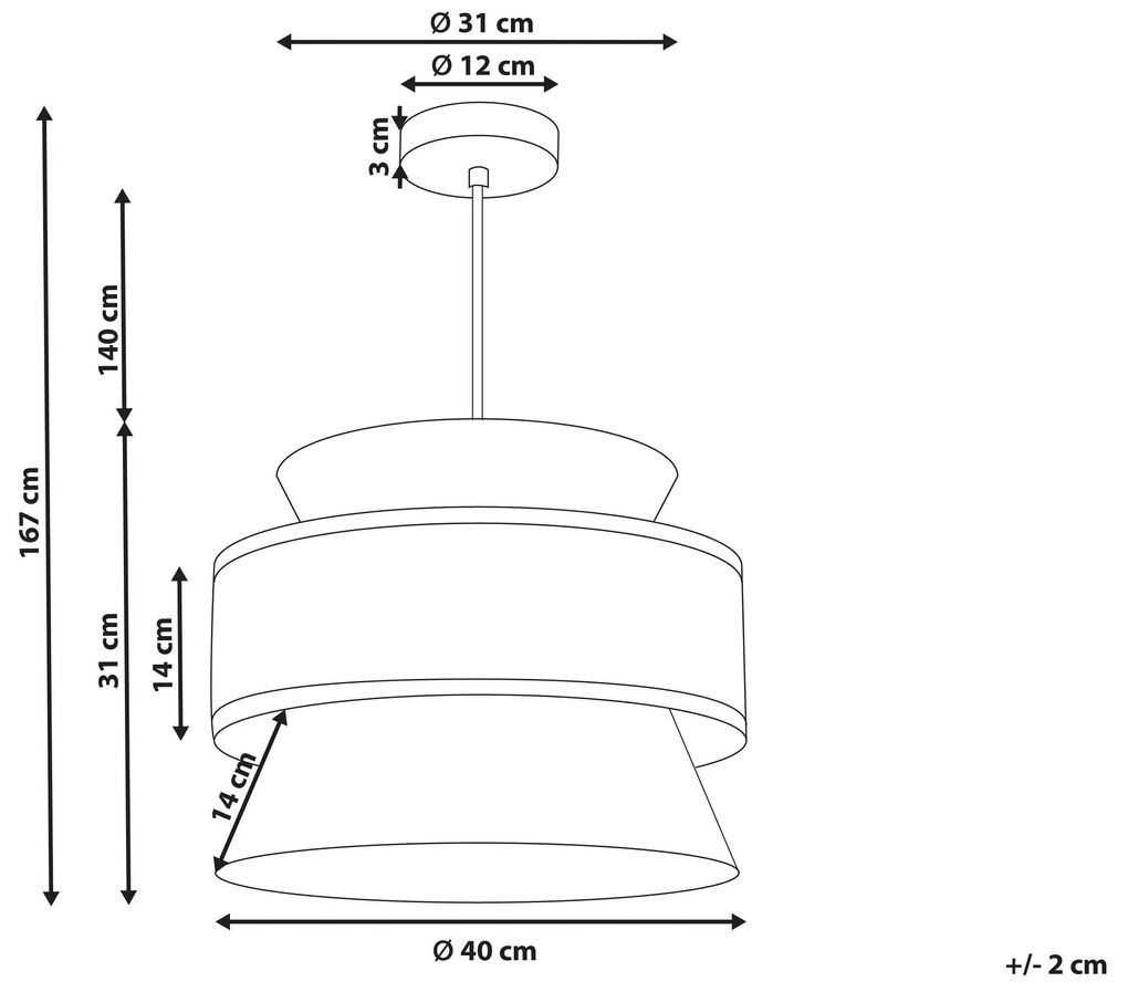 Závesná lampa béžová/prírodná LUYANO Beliani