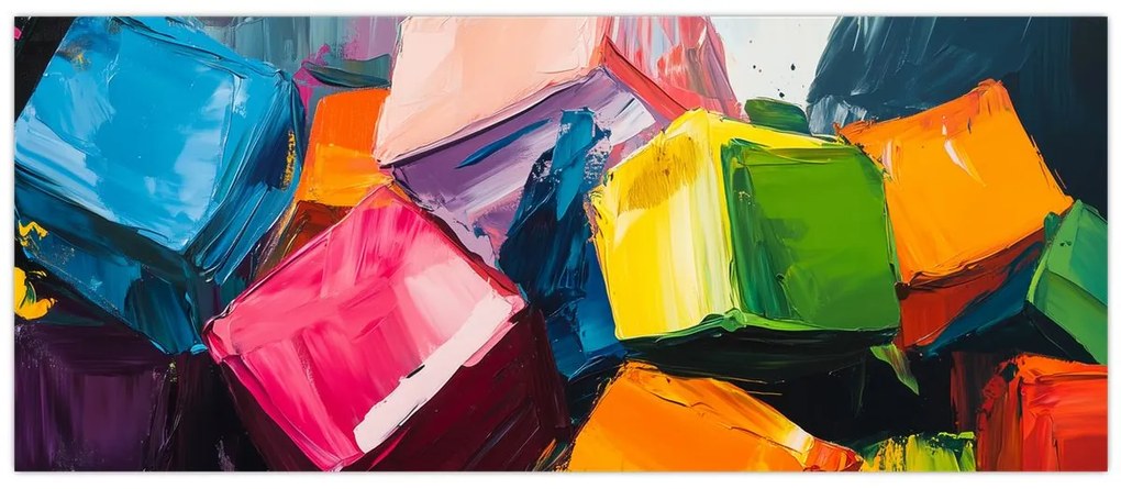 Obraz - Farebné kocky (120x50 cm)