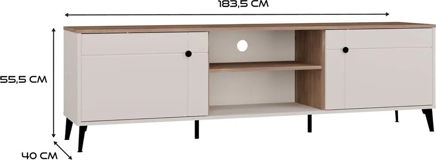TV stolík Point 183 cm dub Castello/kašmírová
