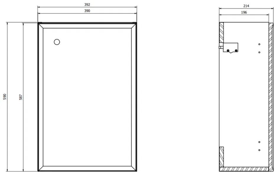 Cersanit Mille, závesná WC skrinka pod umývadlo 392x214x590 mm, biela matná, S1022-002