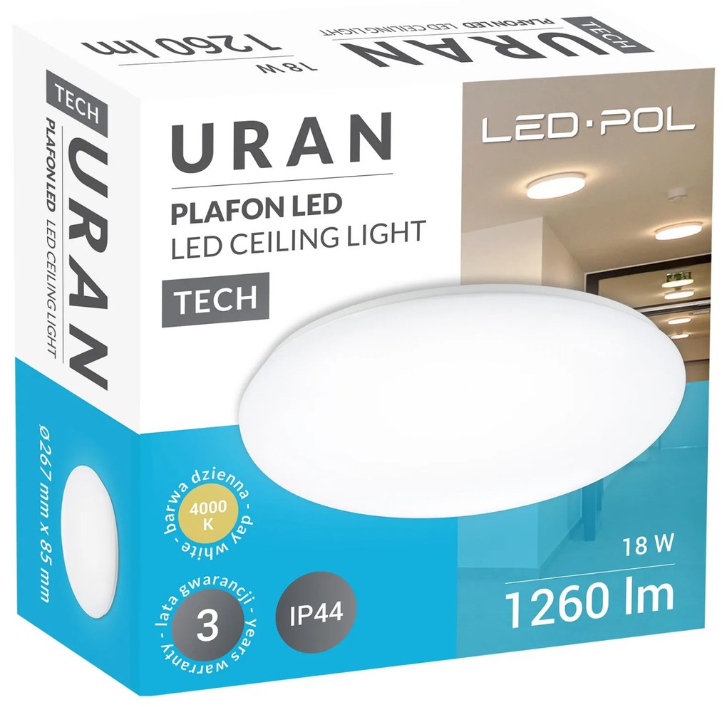 Moderné svietidlo LED-POL ORO URAN 18W ORO26007