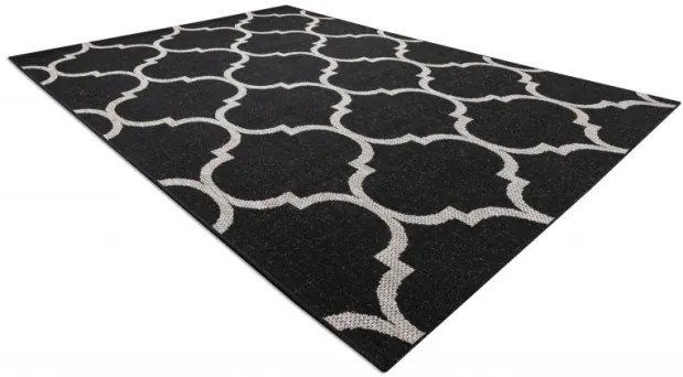 Koberec SIZAL FLOORLUX 20608 - marokánsky, trellis - čierny, strieborný