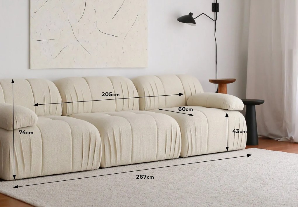 Nadčasová trojmiestna pohovka Uniqsofa - biela
