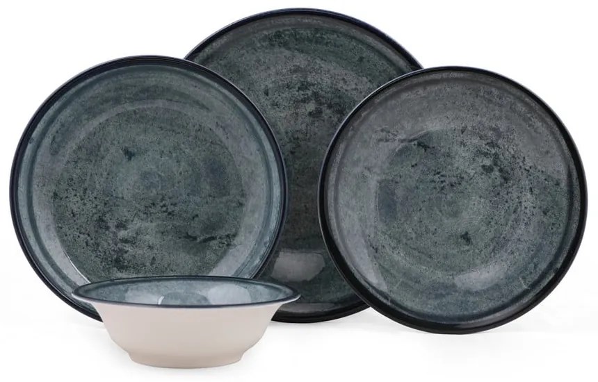 24-dielna súprava porcelánového riadu v modrej farbe Kutahya Mulio