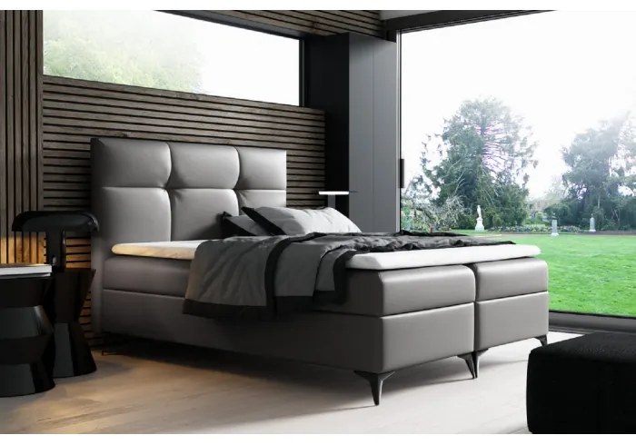Elegantná posteľ potiahnutá eko kožou Floki 180x200, šedá