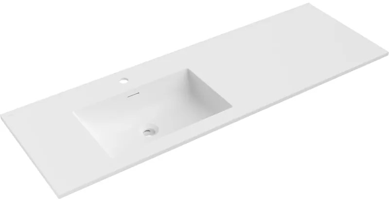 Mexen Otis, umývadlo na zapustenie 141 x 46,5 cm, ľavé, biela matná, 25181401L