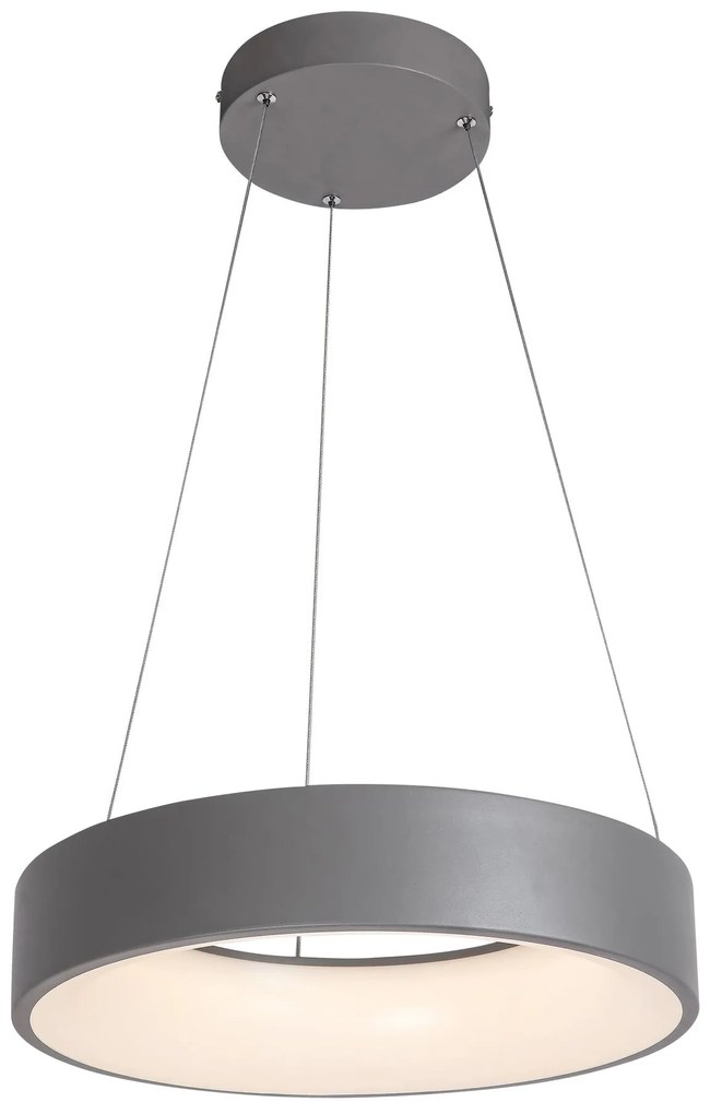 RABALUX LED moderné závesné osvetlenie ADELINE, 24W, teplá-studená biela, 45cm, okrúhle, šedé