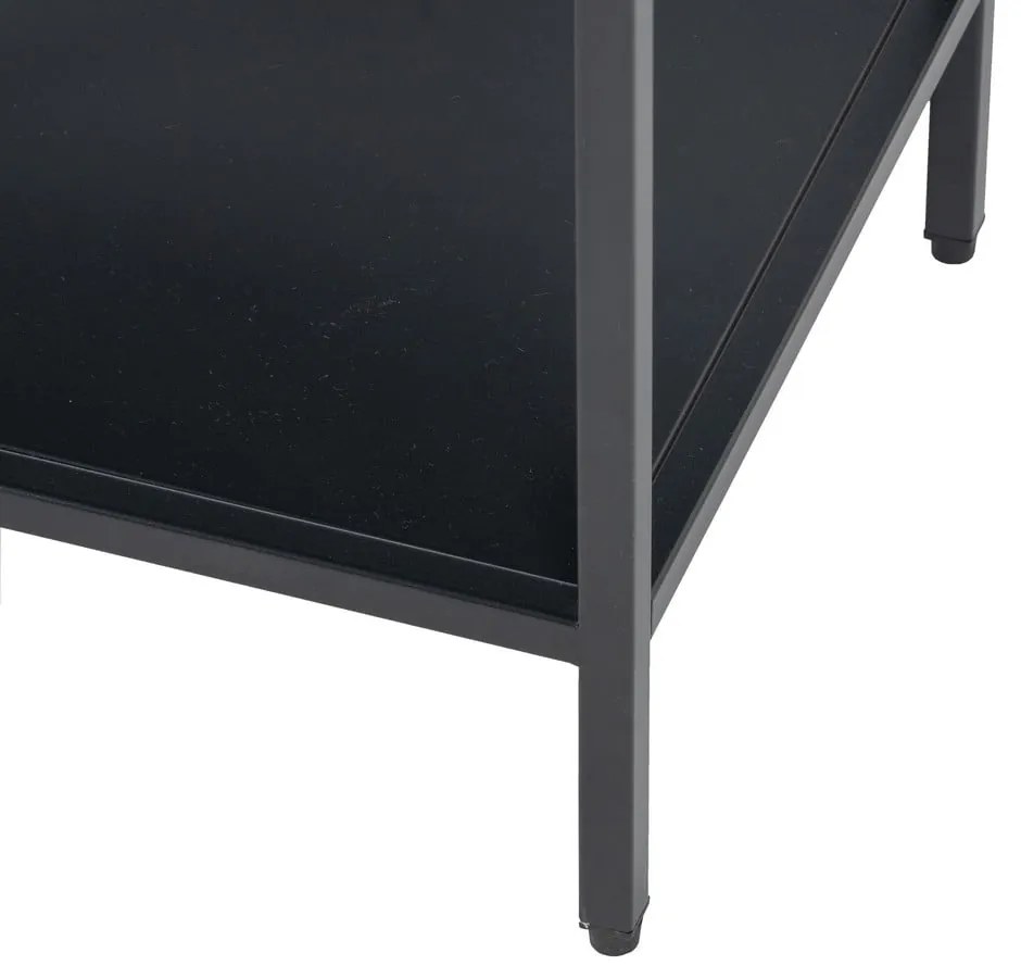 Čierny oceľový TV stolík 120x55 cm – Ixia