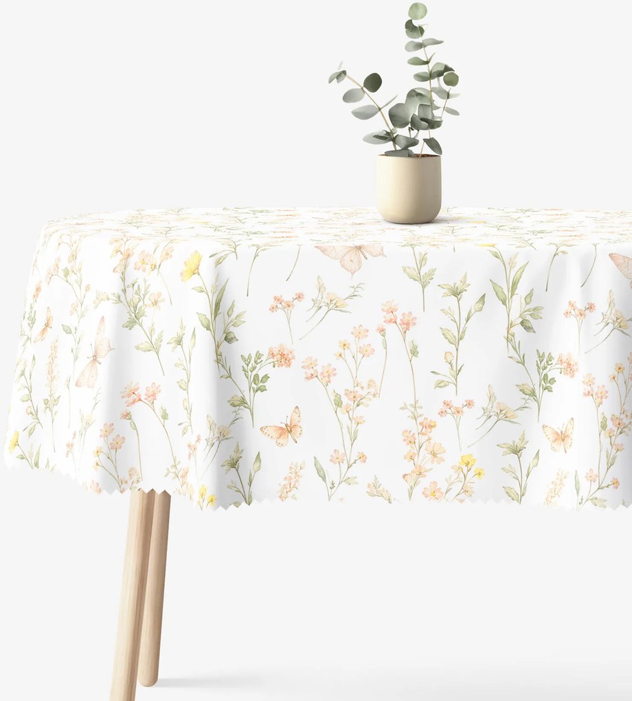 Goldea oválny teflónový obrus - motýlia záhrada 120 x 160 cm