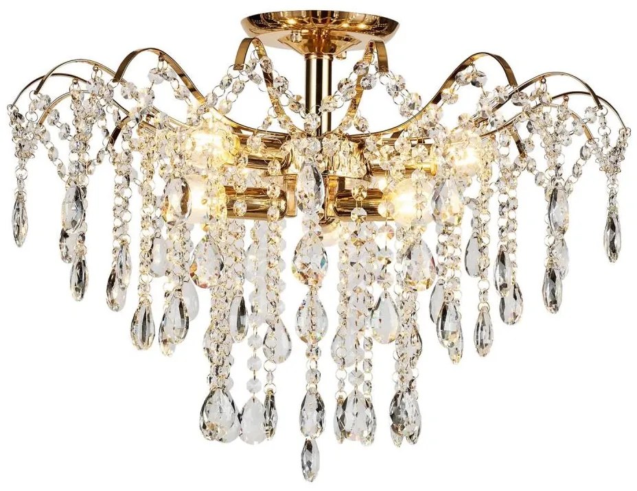 Brilagi - Prisadený luster CRYSTAL 6xE14/60W/230V zlatá